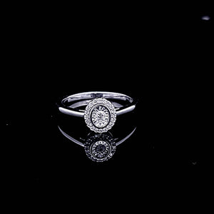 0.25cts [tw] Round Brilliant Cut Diamonds | Illusion Ring | 10kt White Gold