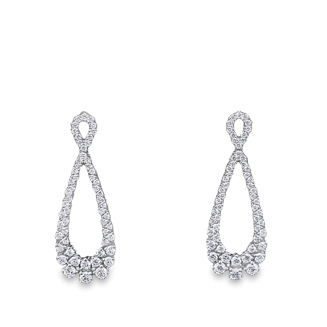 2.46cts [114] Round Brilliant Cut Diamonds | Designer Drop Earring | 18kt White Gold