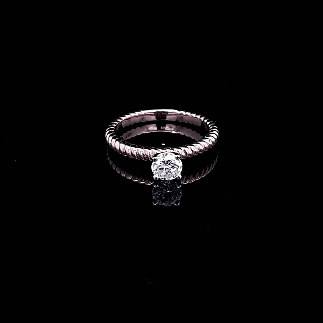 0.460ct Round Brilliant Cut Diamond | Designer Solitaire Ring | 18kt Rose and White Gold