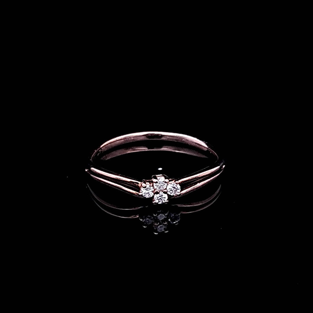 0.10cts [4] Round Brilliant Cut Diamonds | Designer Ring | 18kt Rose Gold