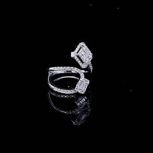 Load image into Gallery viewer, 0.670cts [65] Round Brilliant and Baguette Cut Diamonds | Designer Open Shank Ring | 18kt White Gold
