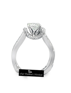1.040ct Round Brilliant Cut Certified Diamond | 0.63cts Round Brilliant Cut Diamonds | Designer Ring | 18kt White Gold
