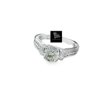 Load image into Gallery viewer, 1.040ct Round Brilliant Cut Certified Diamond | 0.63cts Round Brilliant Cut Diamonds | Designer Ring | 18kt White Gold
