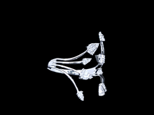 Load image into Gallery viewer, 0.25cts Round Brilliant and Baguette Cut Diamonds | Open Shank Ring | 18kt White Gold