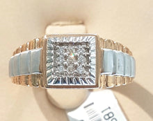 Load image into Gallery viewer, 0.15ct Round Brilliant Cut Diamonds | Gents Ring | 10kt Yellow and White Gold
