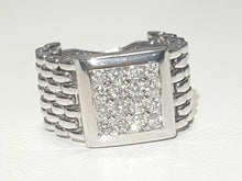 Load image into Gallery viewer, 0.50ct [16] Round Brilliant Cut Diamonds | Designer Flex Gents Ring | 18kt White Gold
