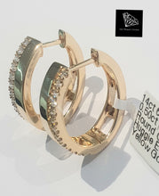 Load image into Gallery viewer, 0.50cts [tw] Round Brilliant Cut Diamonds | Designer Huggie Earrings | 14kt Yellow Gold
