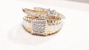 0.15ct Round Brilliant Cut Diamonds | Gents Ring | 10kt Yellow and White Gold