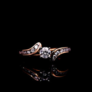 0.800cts Round Brilliant Cut Diamonds | Designer Ring | 14kt Yellow Gold