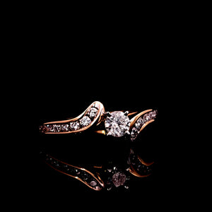 0.800cts Round Brilliant Cut Diamonds | Designer Ring | 14kt Yellow Gold