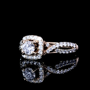 0.810cts Round Brilliant Cut Diamonds | Designer Crossover Ring | 14kt Yellow Gold