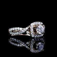 Load image into Gallery viewer, 0.810cts Round Brilliant Cut Diamonds | Designer Crossover Ring | 14kt Yellow Gold
