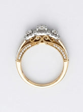 Load image into Gallery viewer, 1.00cts Round Brilliant Cut Diamonds | Designer Trilogy Ring | 14kt Yellow and White Gold
