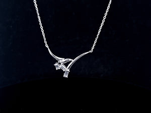 0.40cts [3] Baguette Cut Diamonds | Designer Necklace | 18kt White Gold