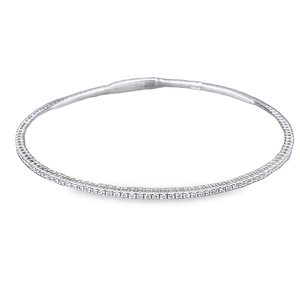 1.20cts Round Brilliant Cut Diamonds | Flex Tennis Bangle | 14kt White Gold