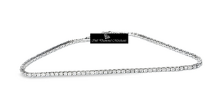 1.40ct Round Cut Diamond Tennis Bracelet (Crown Setting) in 18kt White Gold
