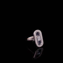 Load image into Gallery viewer, 0.30cts Round Brilliant and Baguette Cut Diamonds | Designer Floating Diamond Ring | 18kt Rose Gold
