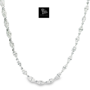 5.19cts [33] Marquise Cut Diamonds | Designer Necklace | 18kt White Gold