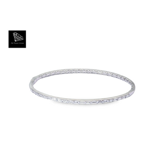 0.80cts [21] Baguette Cut Diamonds | Designer Clip Bangle | 18kt White Gold
