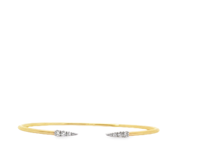 0.26cts [6] Round Brilliant Cut Diamonds | Designer Flex Bangle | 18kt Yellow and White Gold