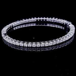 6.70cts [57] Round Brilliant Cut Diamonds | Tennis Bangle | 18kt White Gold