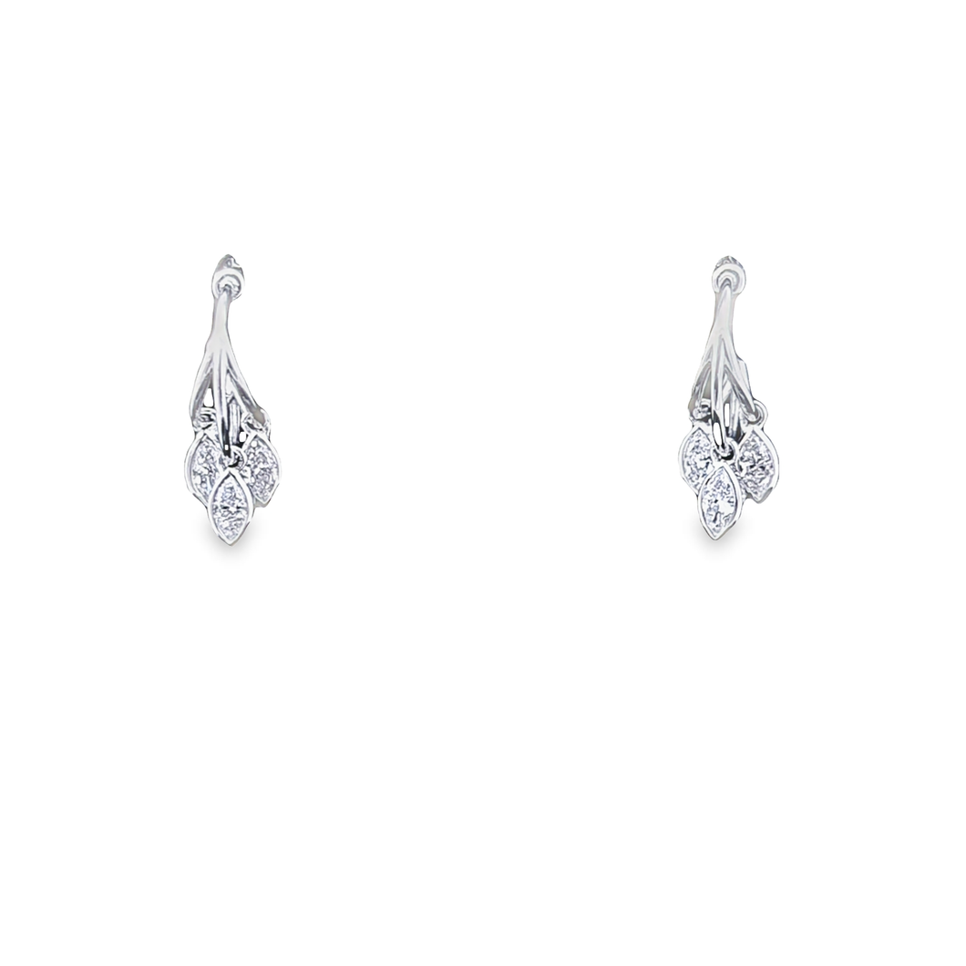 0.61cts [6] Marquise Cut Diamonds | Designer Drop Earring | 18kt White Gold