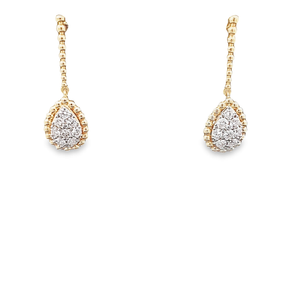 0.83cts [16] Round Brilliant Cut Diamonds | Designer Drop Earring | 18kt Yellow and White Gold