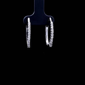 0.610cts [22] Round Brilliant Cut Diamonds | Designer Hoop Earrings | 18kt White Gold