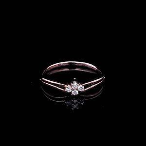 0.10cts [4] Round Brilliant Cut Diamonds | Designer Ring | 18kt Rose Gold