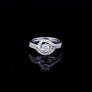 0.71ct Diamond Ring + Band set in 14kt White Gold