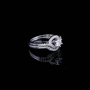0.71ct Diamond Ring + Band set in 14kt White Gold