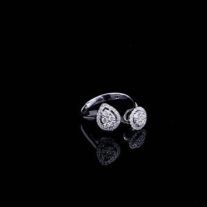 0.35cts [50] Round Brilliant Cut Diamonds | Designer Open Shank Ring | 18kt White Gold