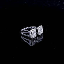 Load image into Gallery viewer, 0.570cts [66] Round Brilliant and Baguette Cut Diamonds | Designer Split Shank Ring | 18kt White Gold
