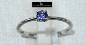 0.25ct Round Cut Tanzanite | Solitaire Design Ring | 9kt White Gold