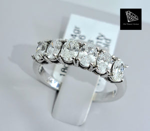 0.90cts [6] Oval Cut Diamonds | Custom Made | Half Eternity Ring | 18kt White Gold