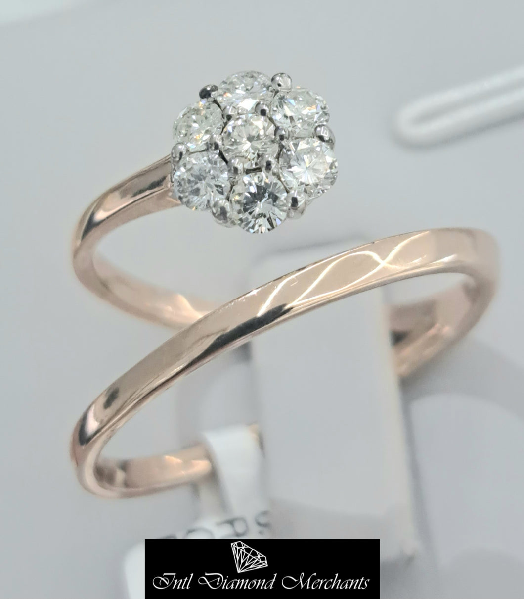 0.35cts [7] Round Brilliant Cut Diamonds | Cluster Diamond Ring | 18kt Rose and White Gold