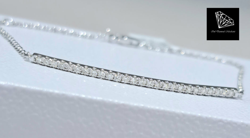 0.25cts Round Brilliant Cut Diamonds | Link Chain Bracelet | 14kt White Gold
