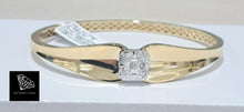 Load image into Gallery viewer, 0.480cts [22] Round Brilliant and Baguette Cut Diamonds | Designer Bangle | 18kt Yellow Gold
