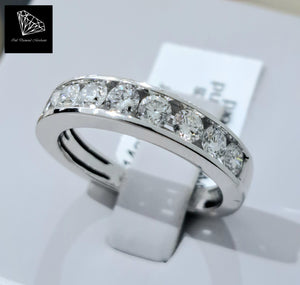 1.00cts [9] Round Brilliant Cut Diamonds | Channel Design Diamond Band | 14kt White Gold