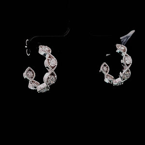 1.00cts [12] Round Brilliant Cut Diamonds | Designer Forevermark Hoop Earring | 18kt White Gold