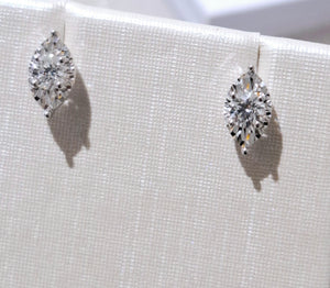 0.201cts [2] Round Brilliant Cut Diamonds | Designer Stud Earrings | 18kt White Gold