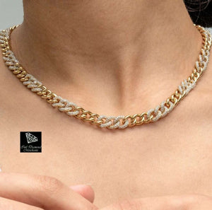 5.68cts [1326] Round Brilliant Cut Diamonds | Designer Link Necklace | 18kt Yellow Gold
