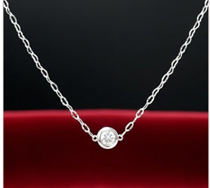 0.20ct Round Brilliant Cut Diamond | Designer Tube Necklace | Platinum
