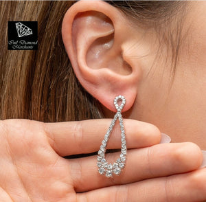 2.46cts 114 Round Brilliant Cut Diamonds Designer Drop Earring 1 Intl Diamond Merchants