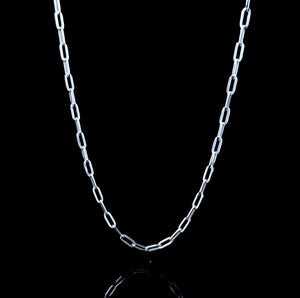 18kt White Gold | Designer Paperclip Necklace | 45cm Lenght