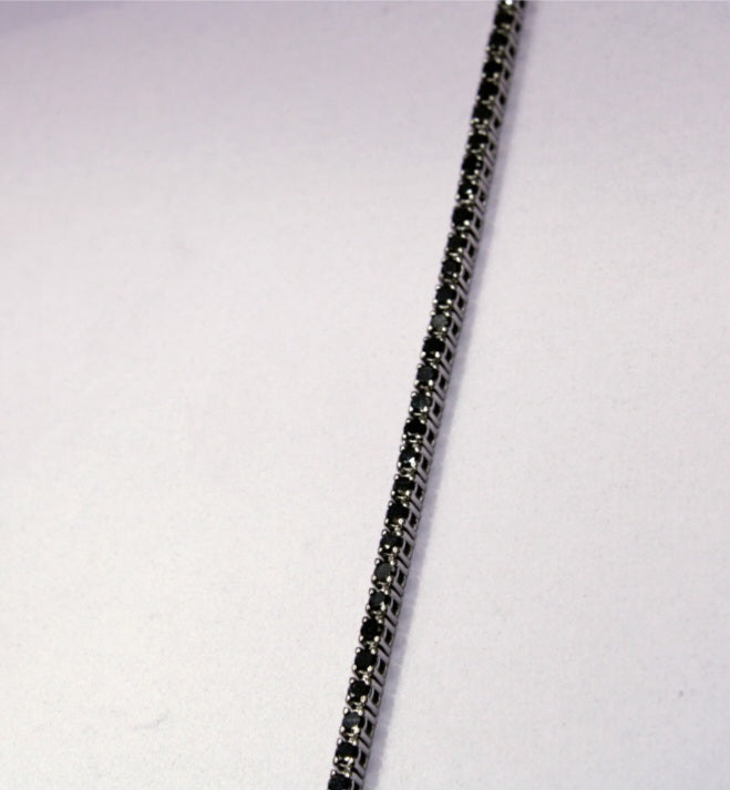 1.50cts [83] Round Cuts | Black Diamond Tennis Bracelet | 18kt White Gold