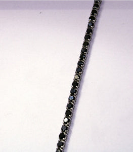 5.82cts [54] Round Cuts | Black Diamond Tennis Bracelet | 18kt White Gold