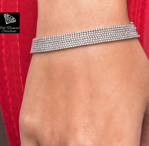 4.02cts [928] Round Brilliant Cut Diamonds | Designer 7 Row Tennis Bracelet | 18kt White Gold