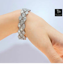 Load image into Gallery viewer, 10.35cts | Round Brilliant and Baguette Cut Diamonds | Designer Bracelet | 18kt White Gold
