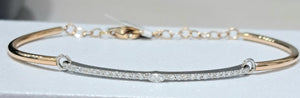0.26cts [27] Marquise and Round Brilliant Cut Diamonds | Designer Adjustable Bracelet | 18kt Rose and White Gold